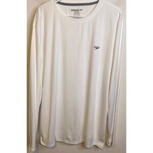 NEW Speedo White Long Sleeve UPF 50+ Swim Shirt Men's Size XL Swim